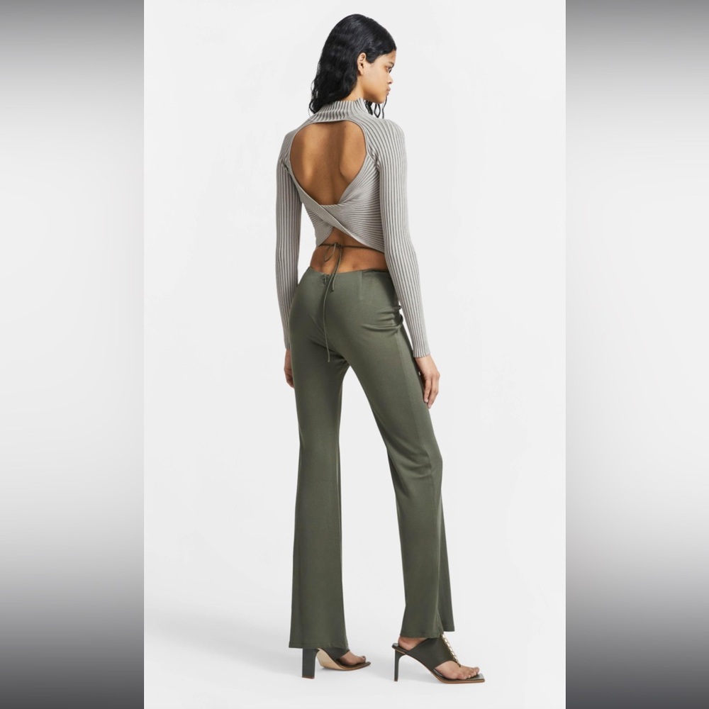 Ruched jersey flared pants Dion Lee NWT